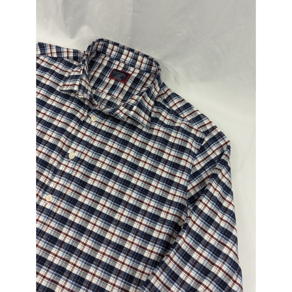 UNTUCKit Barrington Men's XL Slim Fit Blue Plaid Long Sleeve Flannel Shirt